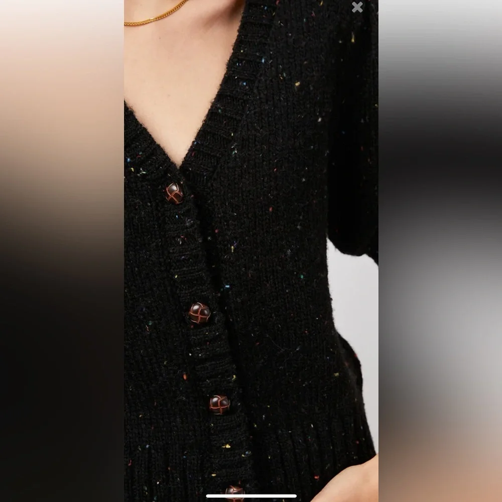 Rails Isla Black confetti Speckled wool blend Cardigan sweater - Picture 9 of 9